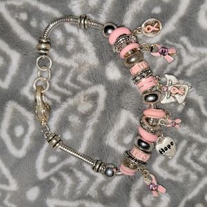 Pink Breast Cancer awareness bracelet